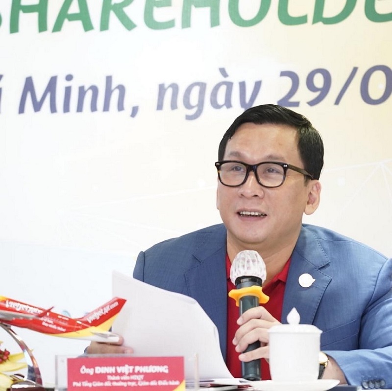Tổng Giám đốc hiện tại của Công ty cổ phần hàng không Vietjet là ông Đinh Việt Phương, người đang là thành viên HĐQT công ty này.