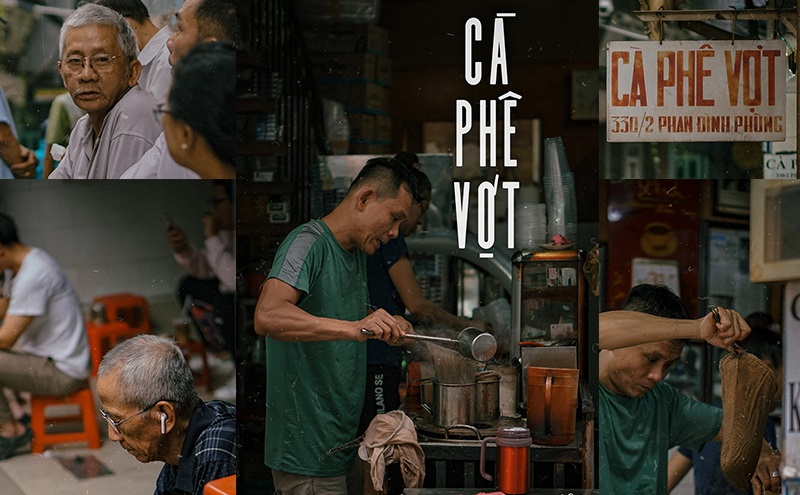 Cà phê vợt Phan Đình Phùng nổi tiếng là quán cà phê vỉa hè Sài Gòn bình dân và ngon.